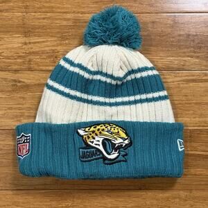 NFL Jacksonville Jaguars Beanie Toque Cuffed Fleece Lined KNIT POMPOM New Era